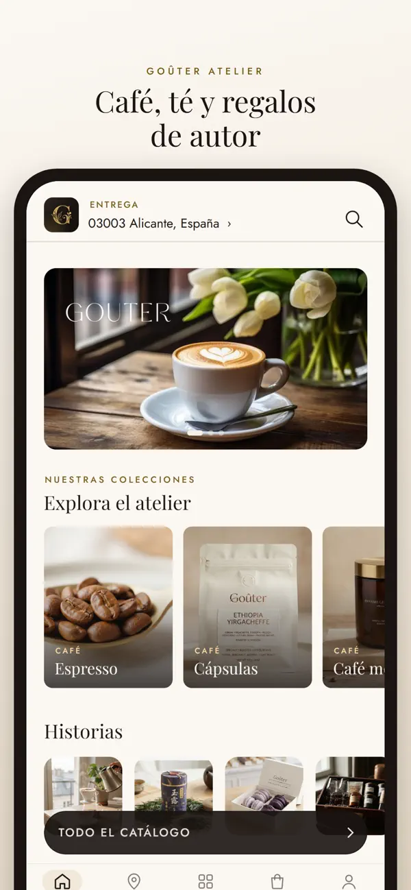 App Gouter: café, té y regalos